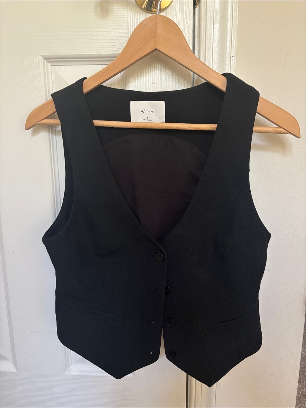 Wilfred Black Tailored Waistcoat Vest — Women’s Size 6